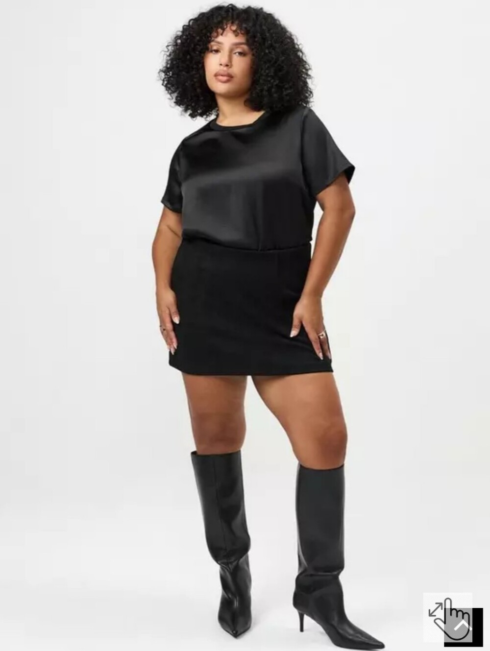 TORRID Satin Short Sleeve Top - BLACK SZ 4